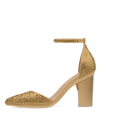 Diana D'Orsay - Gold Mixed Rhinestone 4 Block