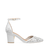 Diana D'Orsay - White Satin Lace + Block Heel Kit 3 White