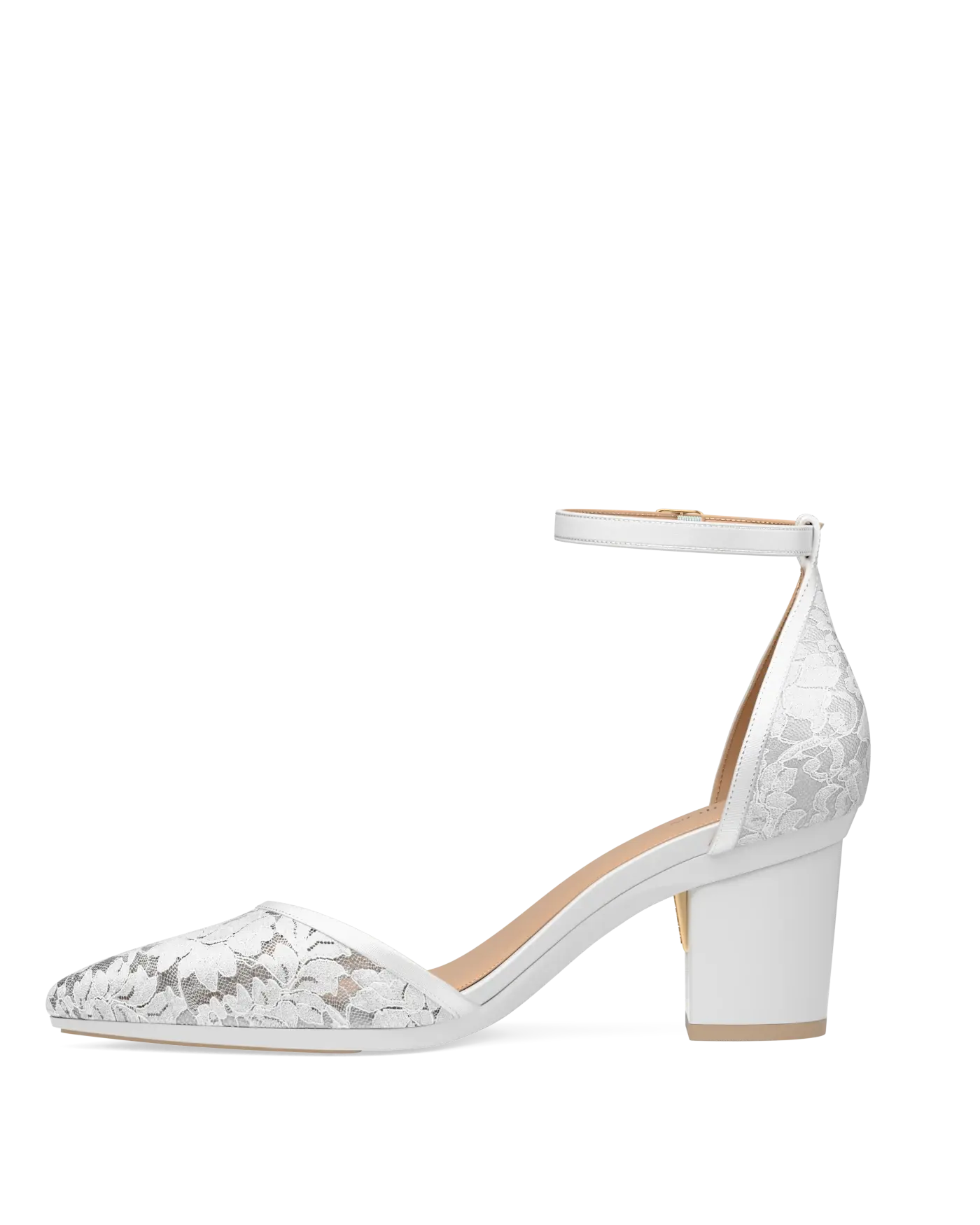 Diana D'Orsay - White Satin Lace + Block Heel Kit 3 White