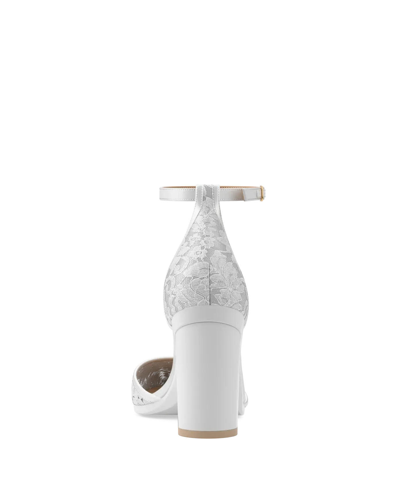 Diana D'Orsay - White Satin Lace + Block Heel Kit 4 White