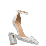 Diana D'Orsay - White Satin Lace + Block Heel Kit 4 White