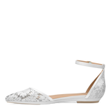 Diana D'Orsay - White Satin Lace Flat