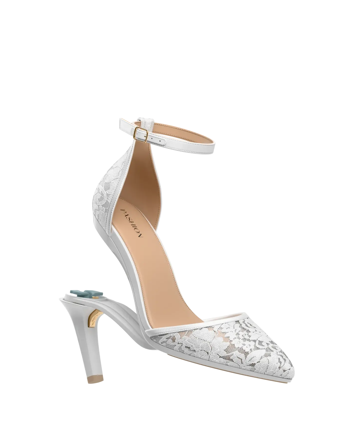 Diana D'Orsay - White Satin Lace + Stiletto Heel Kit 4 White