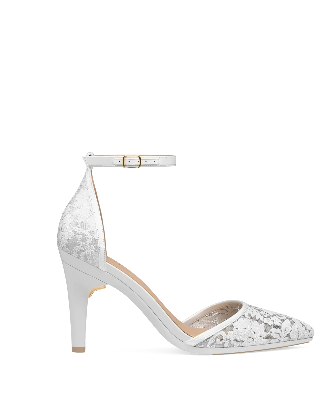 Diana D'Orsay - White Satin Lace + Stiletto Heel Kit 4 White