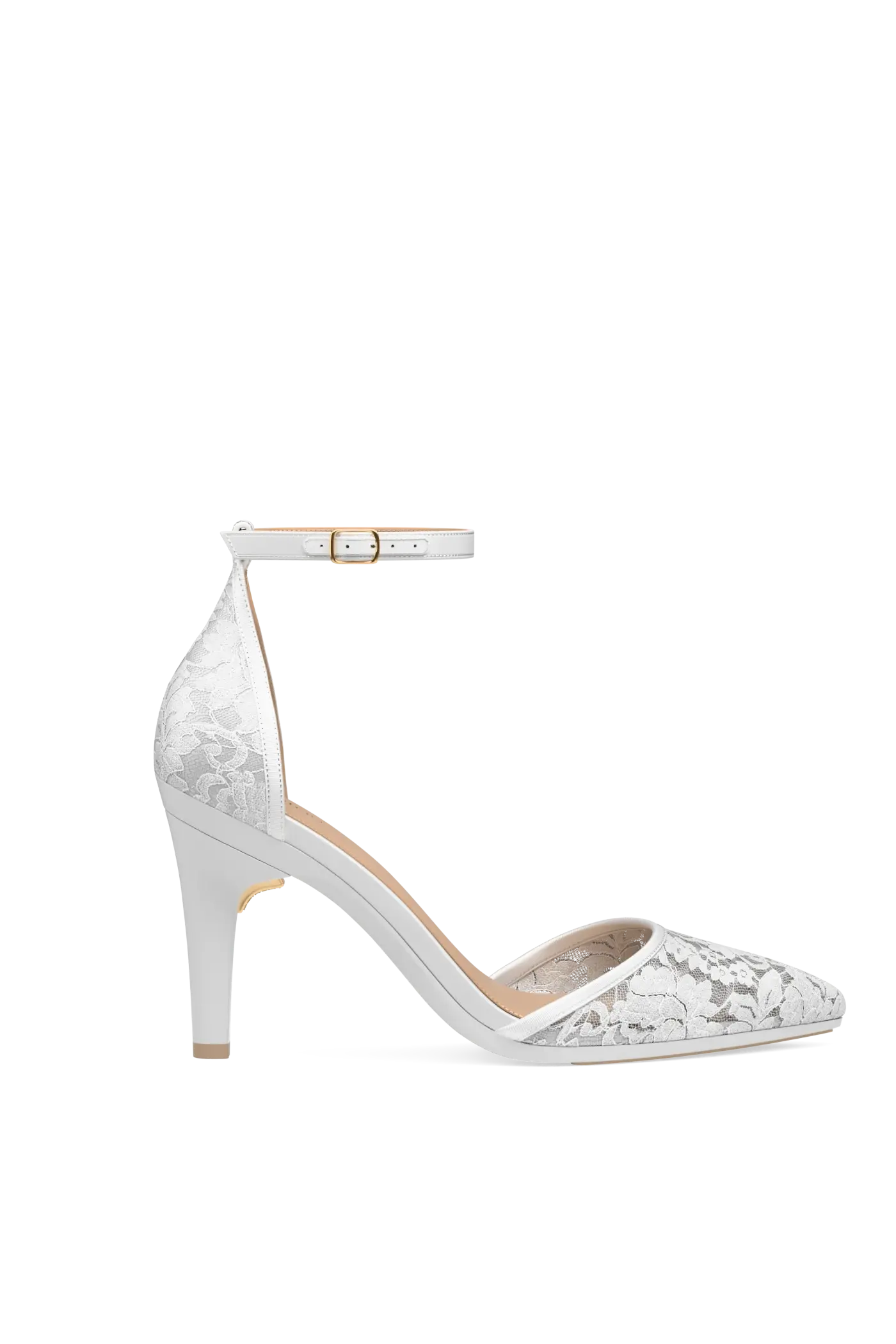 The D'Orsay - White Satin Lace + Stiletto Heel Kit 4 White