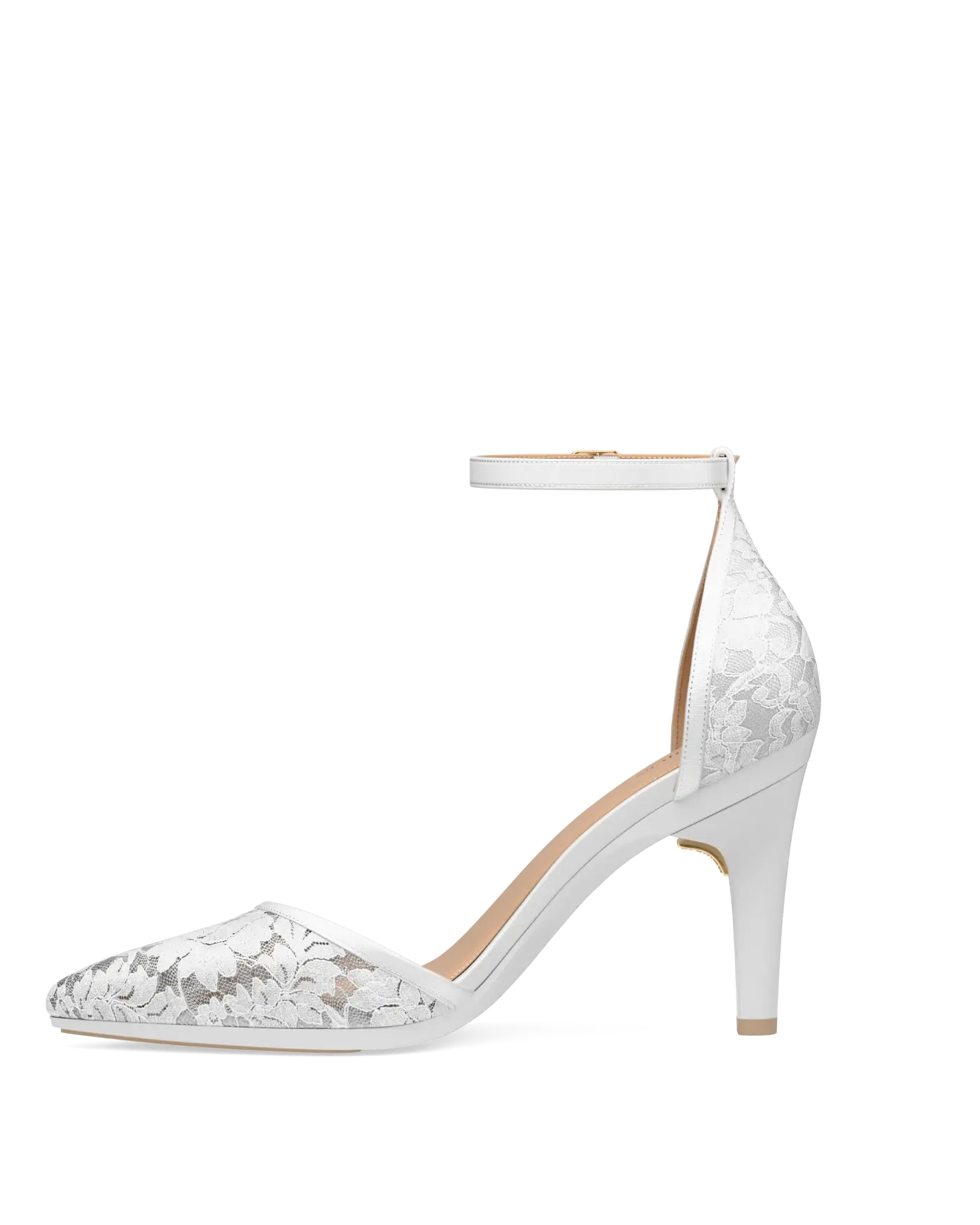 Diana D'Orsay - White Satin Lace + Stiletto Heel Kit 4 White