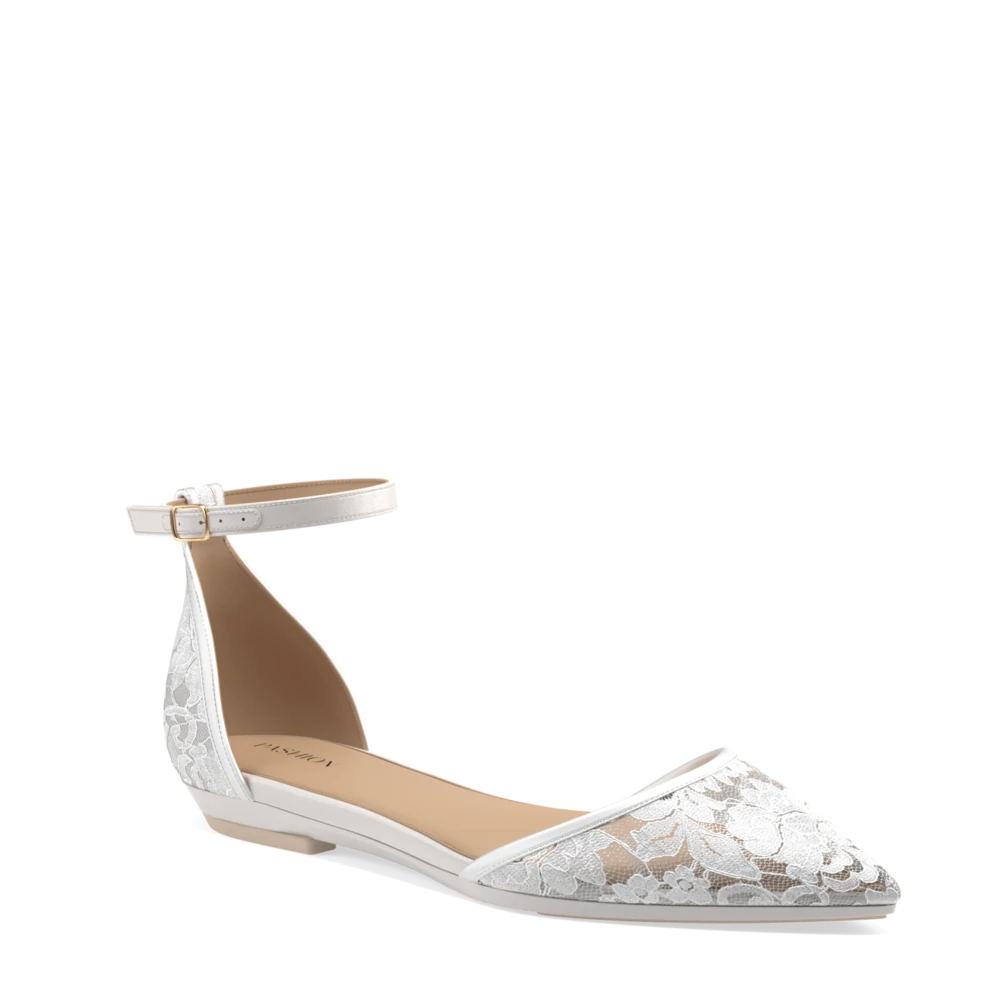 The D&#39;Orsay - White Satin Lace + Stiletto Heel Kit 4 White