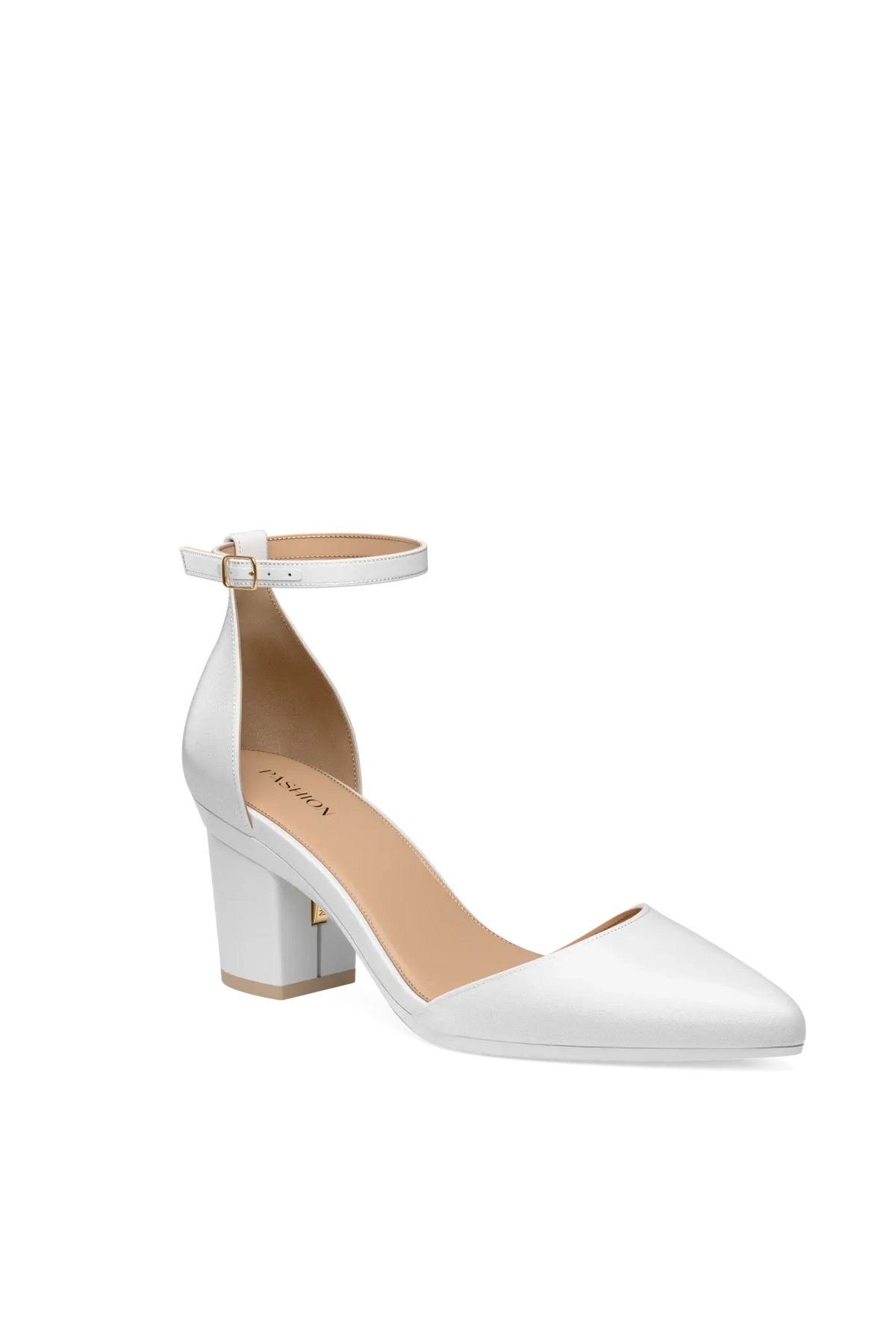 The D'Orsay - White Satin + Block Heel Kit 3 White