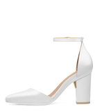 Diana D'Orsay - White Satin + Block Heel Kit 4 White