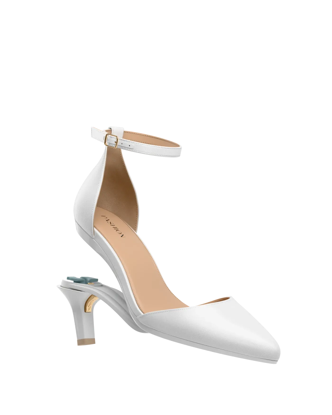 Diana D'Orsay - White Satin + Stiletto Heel Kit 3 White