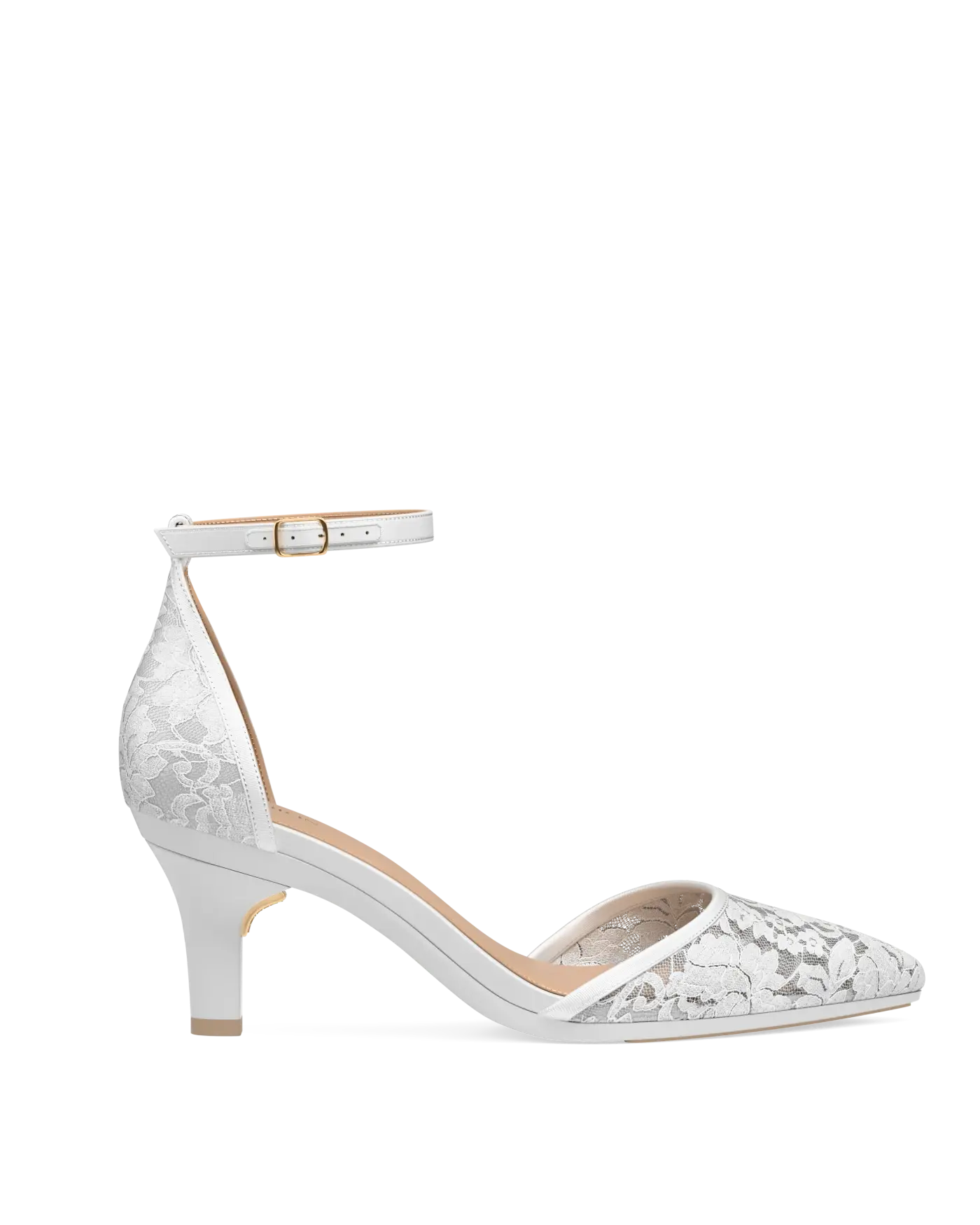 Diana D'Orsay - White Satin Lace + Stiletto Heel Kit 3 White