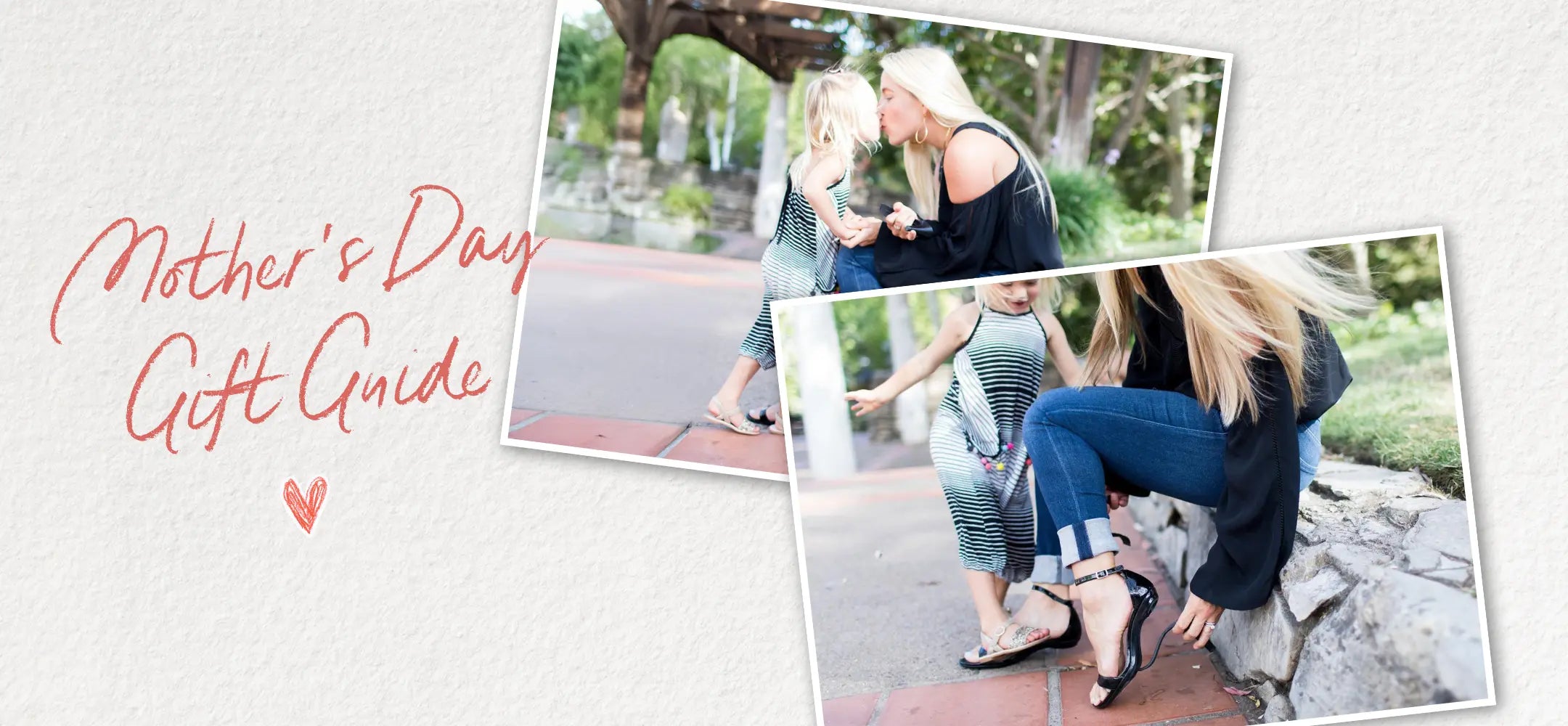 Collage of images with text 'Mother's Day Gift Guide' on a light background