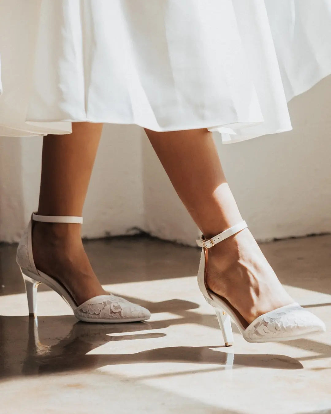 Diana D'Orsay - White Satin Lace + Stiletto Heel Kit 4 White