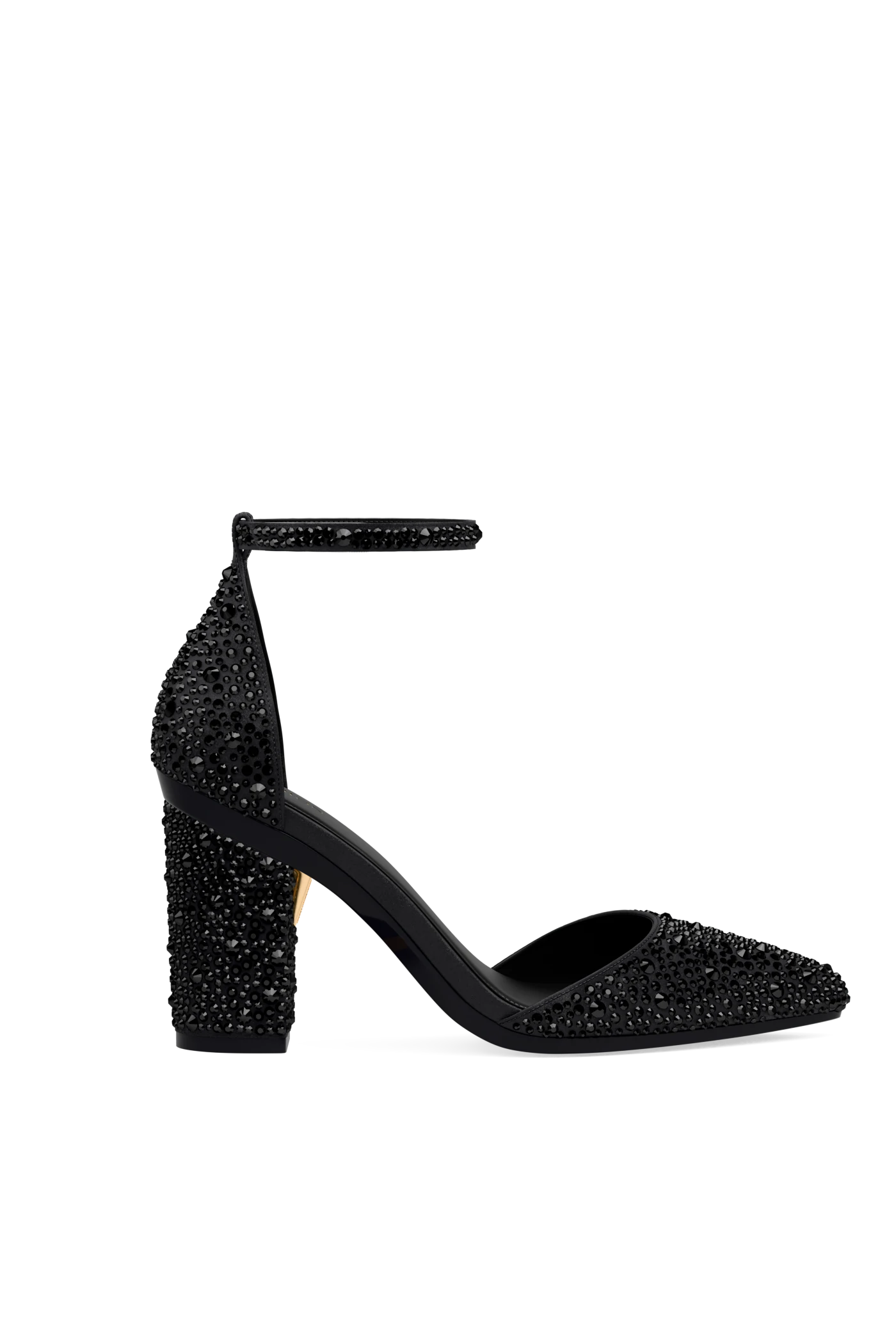 Block Heel Kit 4 Coal Mixed Rhinestone