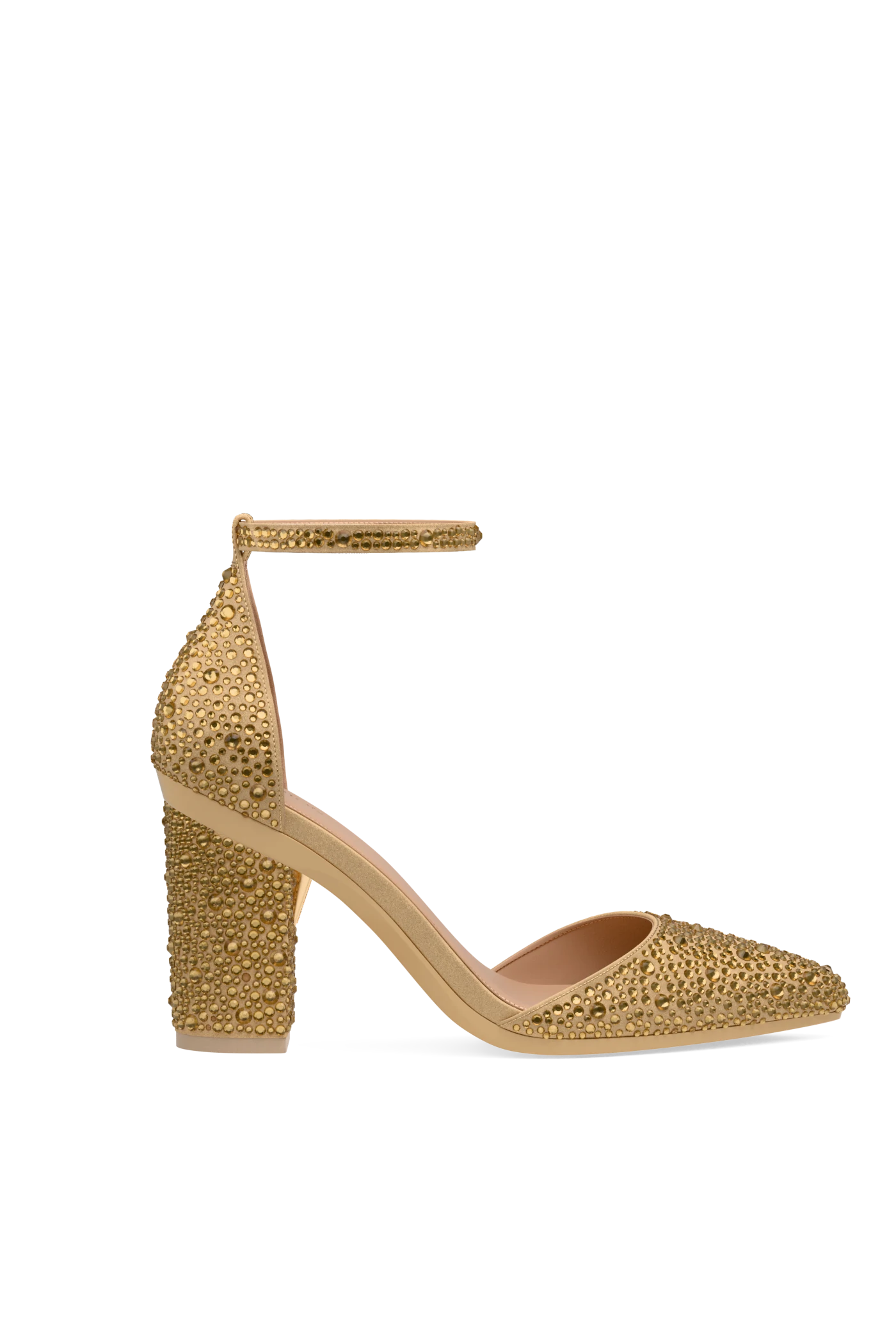 Block Heel Kit 4 Gold Mixed Rhinestone