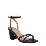 Emmy Sandal - Coal Black Leather 3 Block