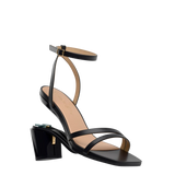 Emmy Sandal - Coal Black Leather 3 Block