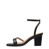 Emmy Sandal - Coal Black Leather 3 Block