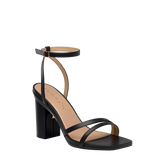 Emmy Sandal - Coal Black Leather 4 Block