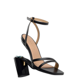 Emmy Sandal - Coal Black Leather 4 Block