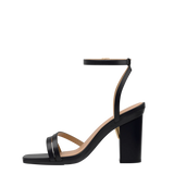 Emmy Sandal - Coal Black Leather 4 Block