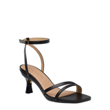 Emmy Sandal - Coal Black Leather 3 Flare Stiletto
