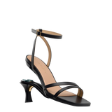 Emmy Sandal - Coal Black Leather 3 Flare Stiletto