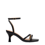 Emmy Sandal - Coal Black Leather 3 Flare Stiletto