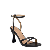 Emmy Sandal - Coal Black Leather 4 Flare Stiletto