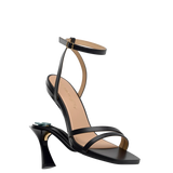 Emmy Sandal - Coal Black Leather 4 Flare Stiletto