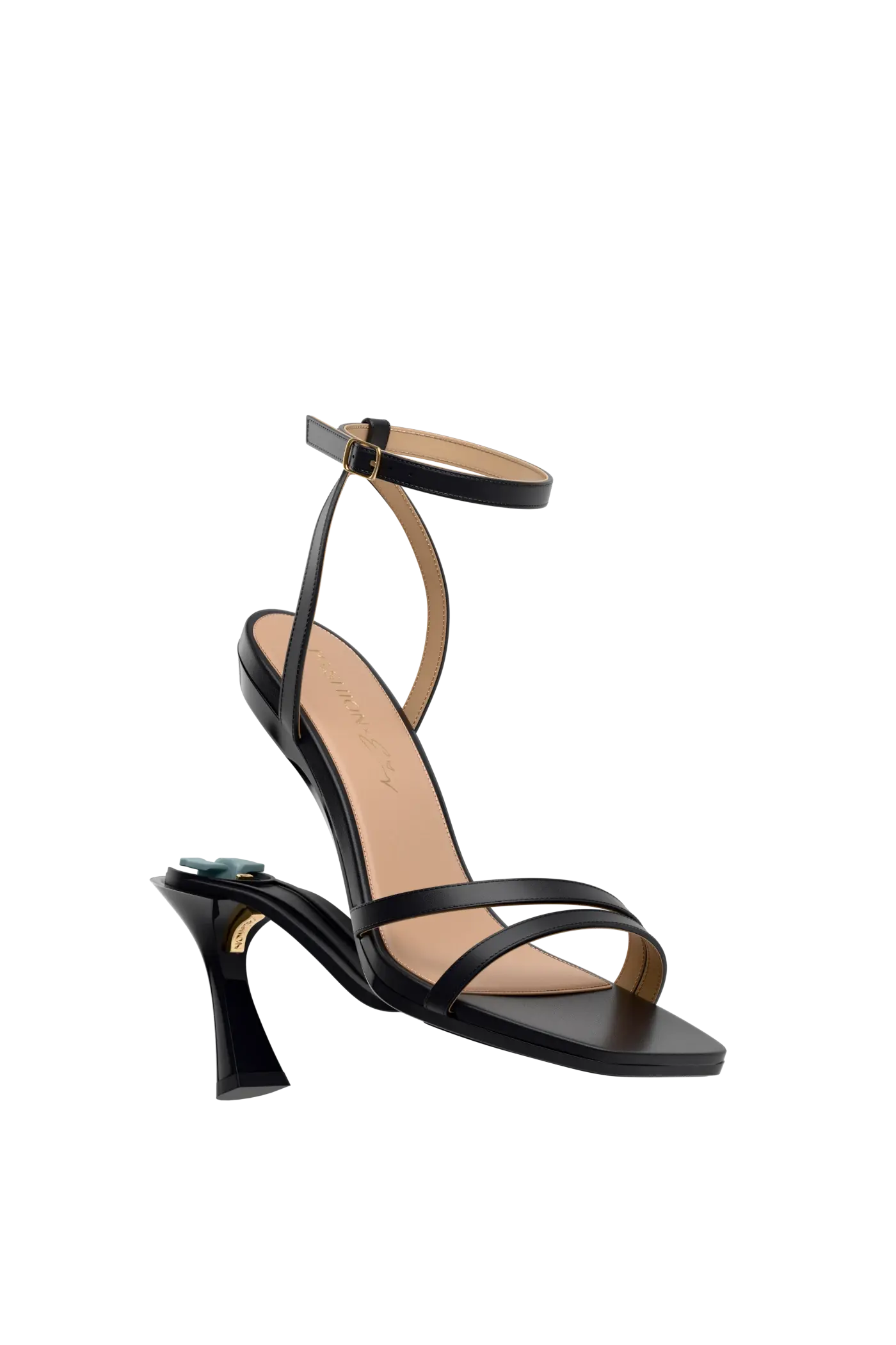 The Emmy - Coal Leather 4 Flare Stiletto
