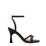 Emmy Sandal - Coal Black Leather 4 Flare Stiletto