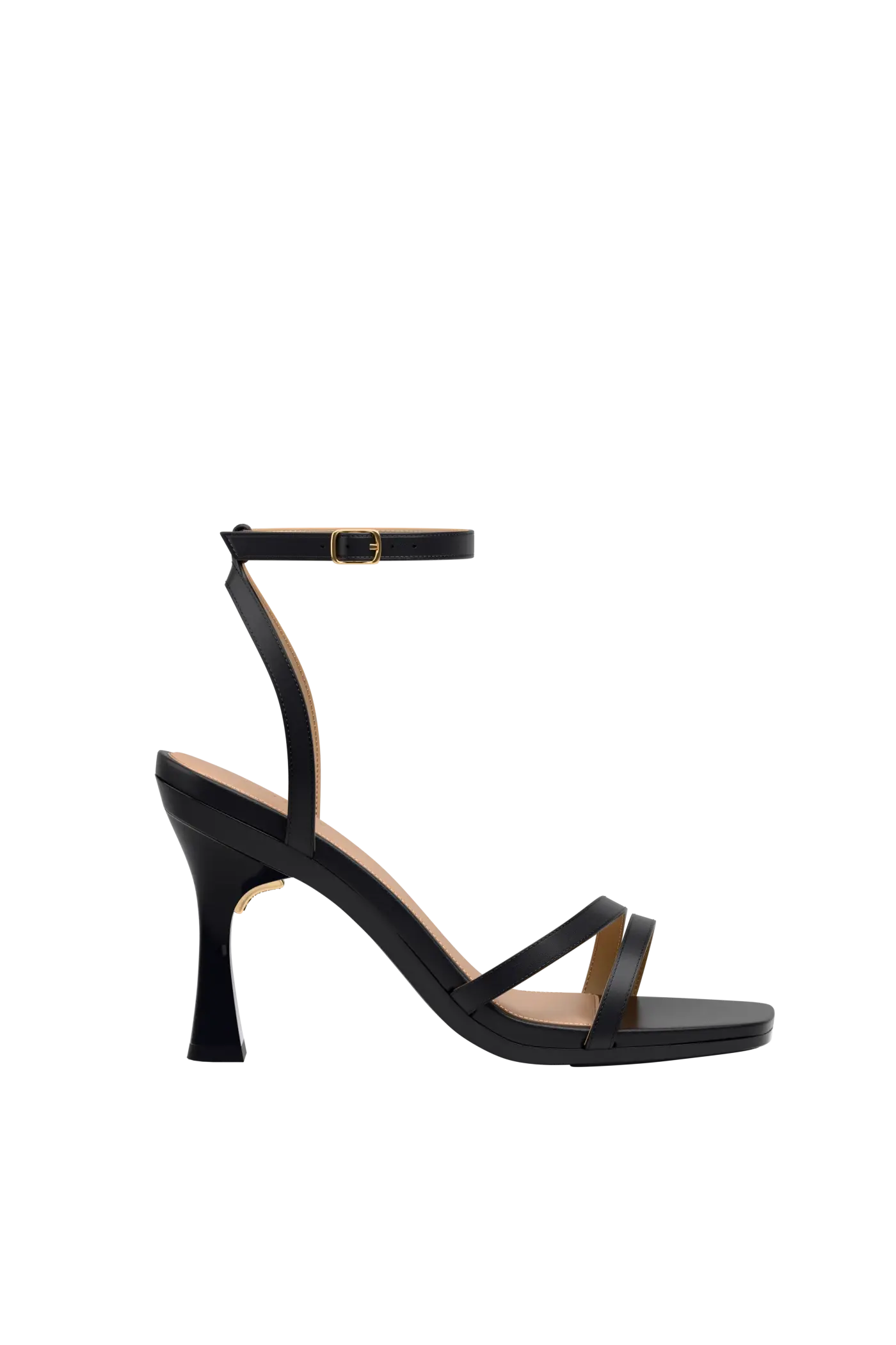 The Emmy - Coal Leather 4 Flare Stiletto