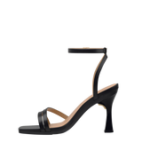 Emmy Sandal - Coal Black Leather 4 Flare Stiletto