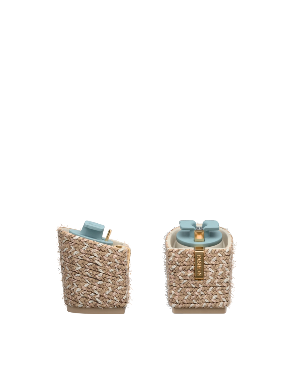 Block Heel Kit 3 Sand & Latte Espadrille, 3-inch interchangeable block heel. Pashion convertible heels go from heel to flat and are customizable with interchangeable heel kits.