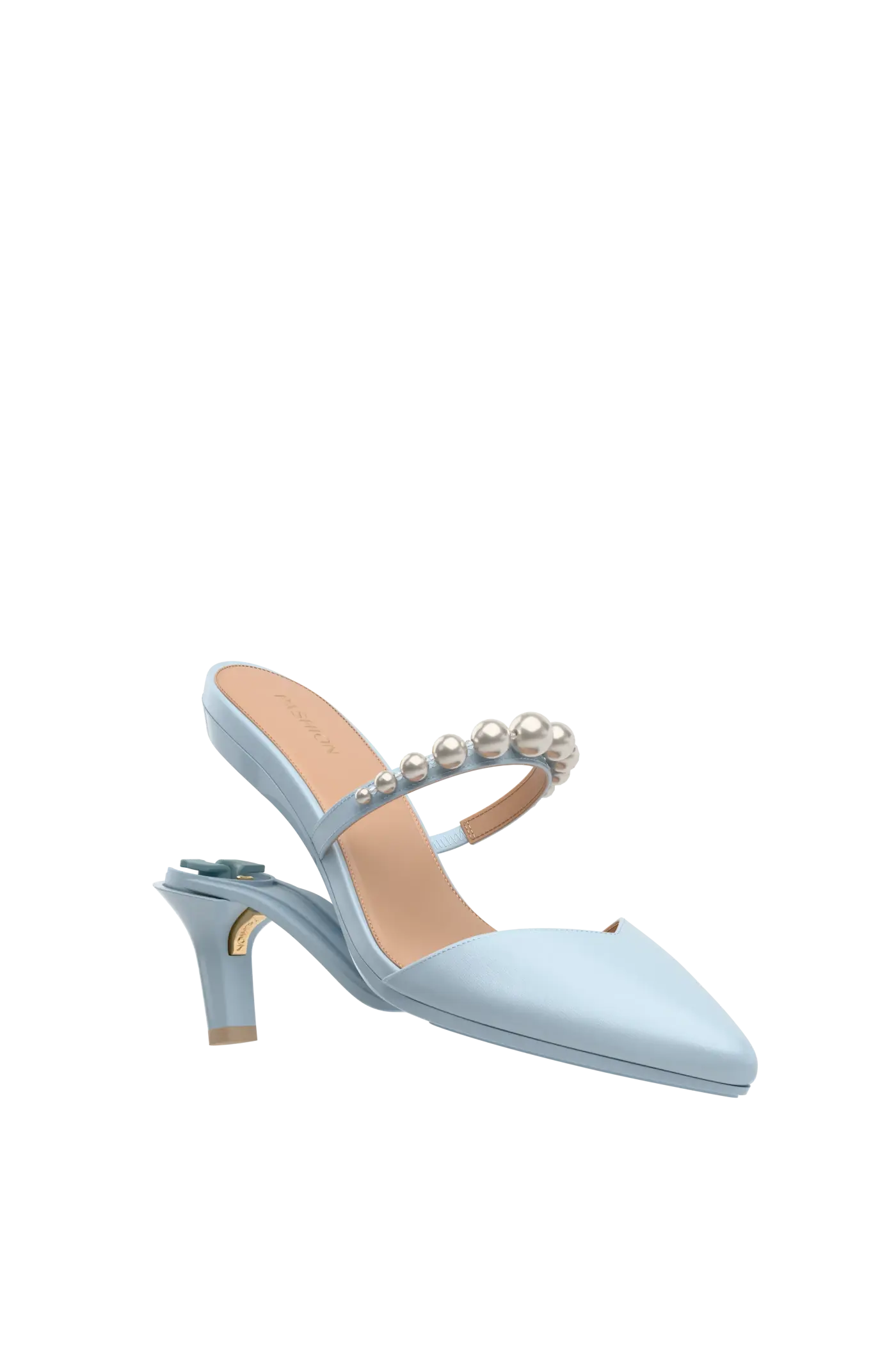 The Evelyn - Baby Blue Satin Pearl 3 Stiletto