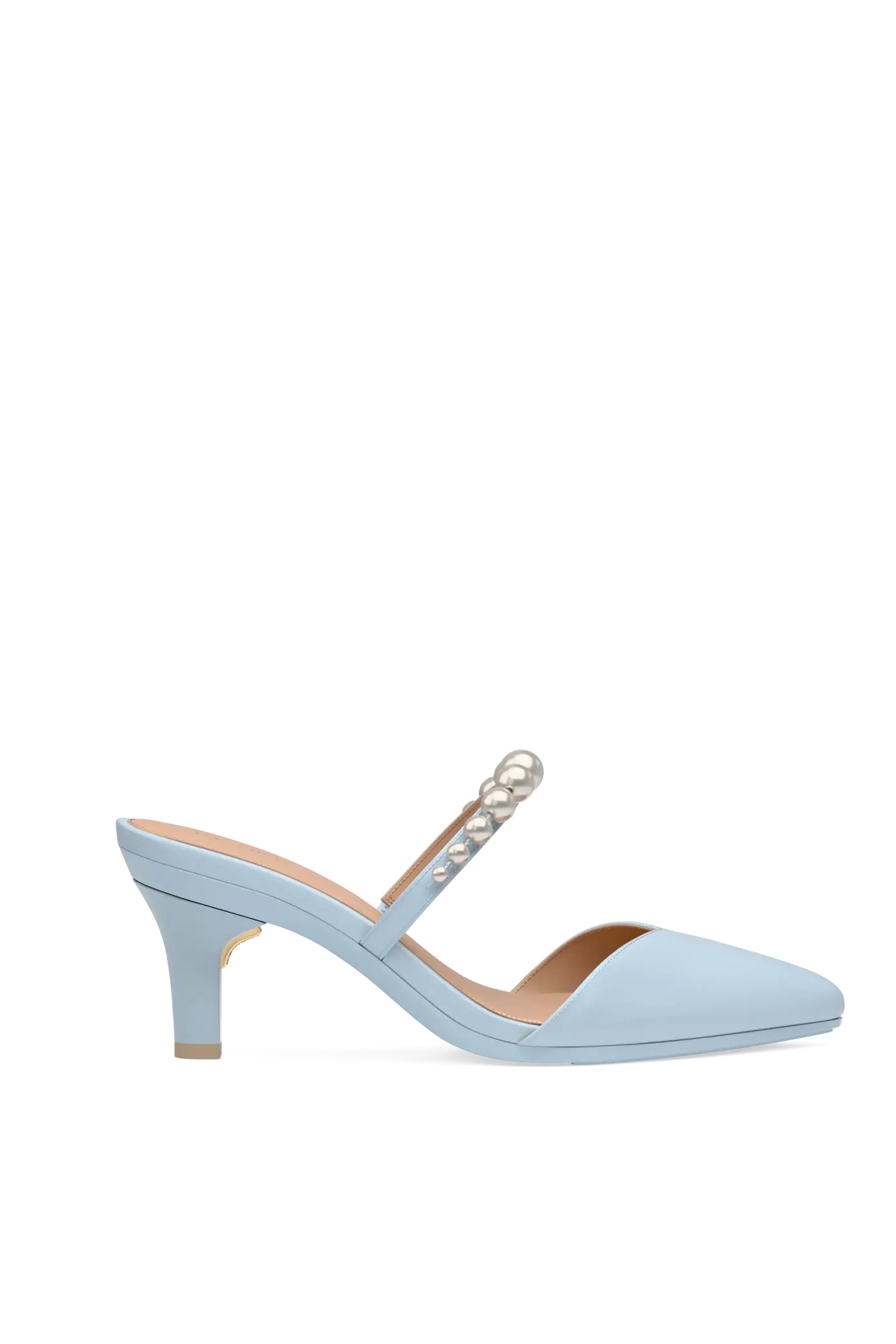 The Evelyn - Baby Blue Satin Pearl 3 Stiletto