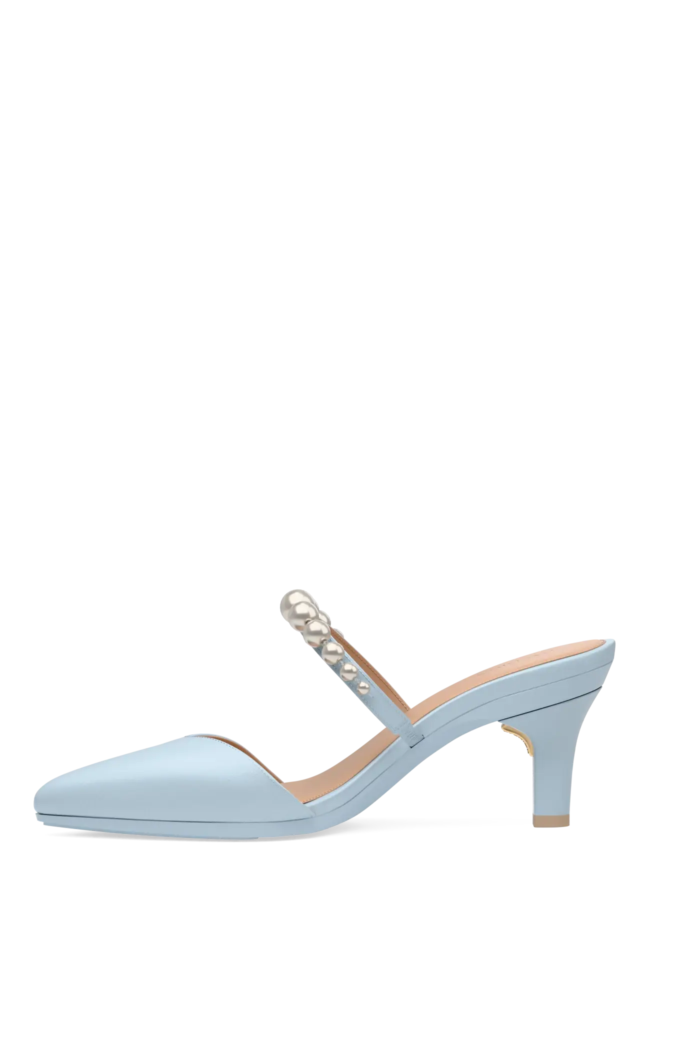The Evelyn - Baby Blue Satin Pearl 3 Stiletto