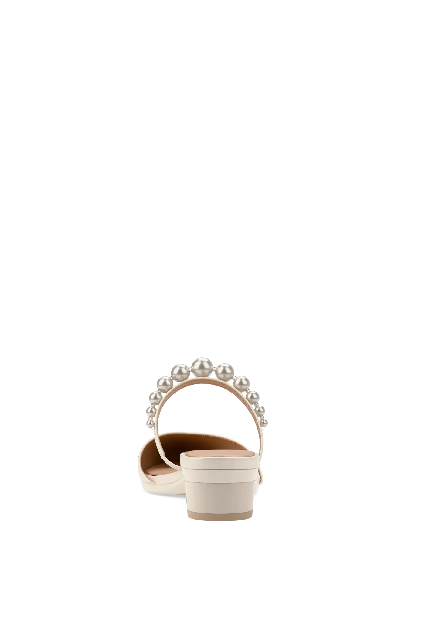 The Evelyn - Ivory Satin Pearl Flat