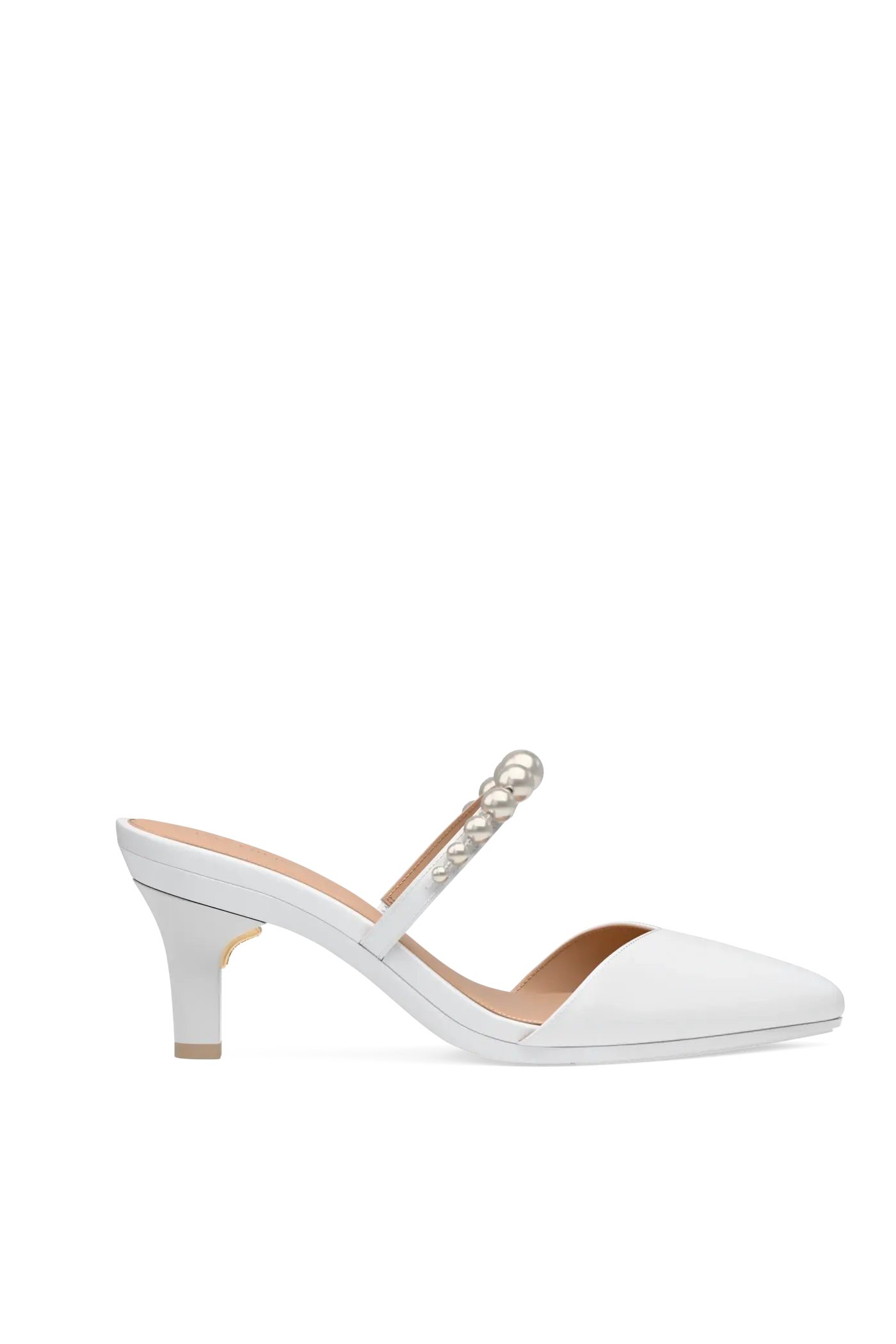 The Evelyn - White Satin Pearl 3 Stiletto