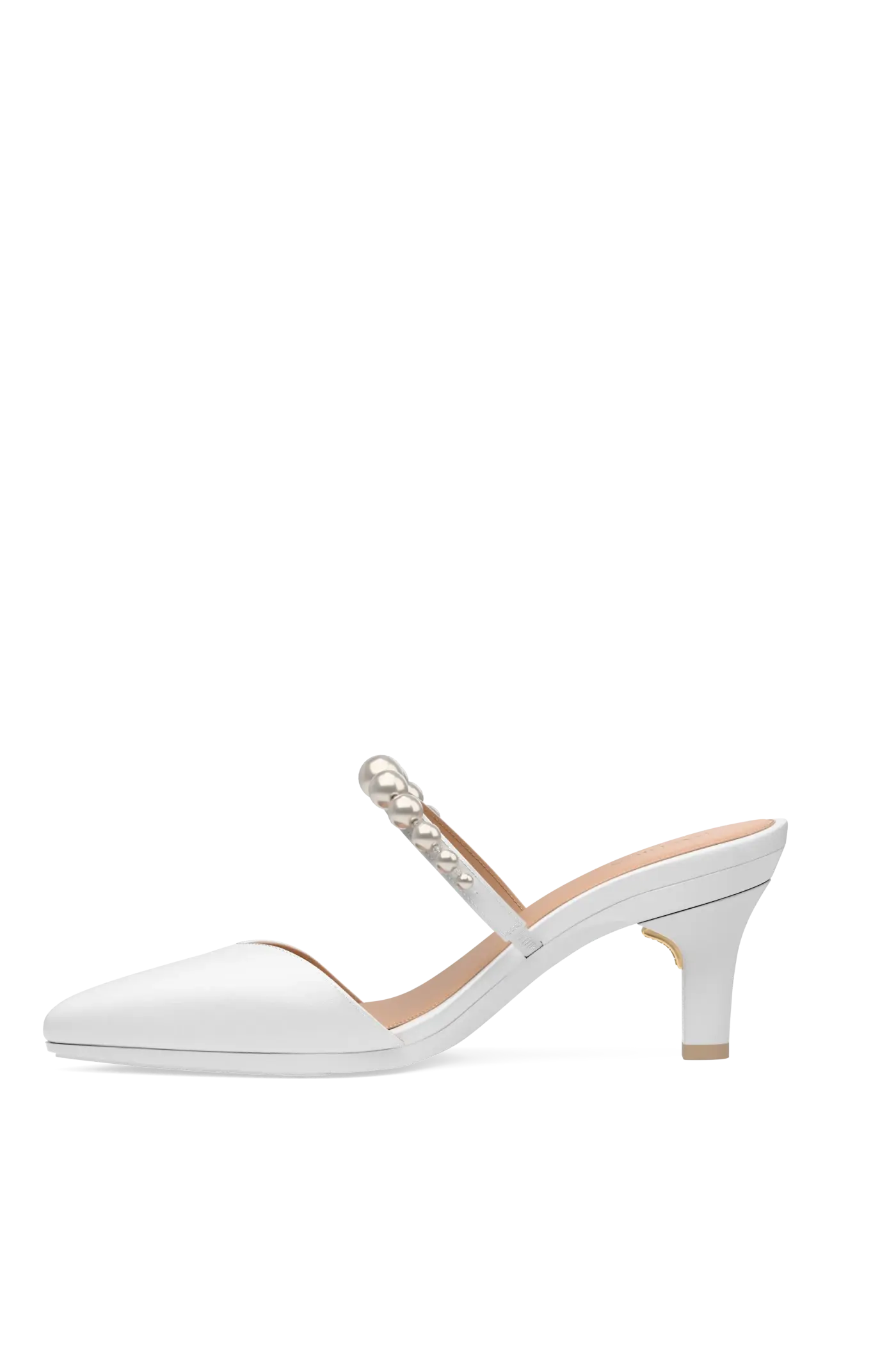 The Evelyn - White Satin Pearl 3 Stiletto