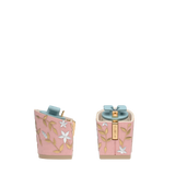 Block Heel Kit 3 Blush Gold Floral Embroidery, 3-inch interchangeable block heel. Pashion convertible heels go from heel to flat and are customizable with interchangeable heel kits.