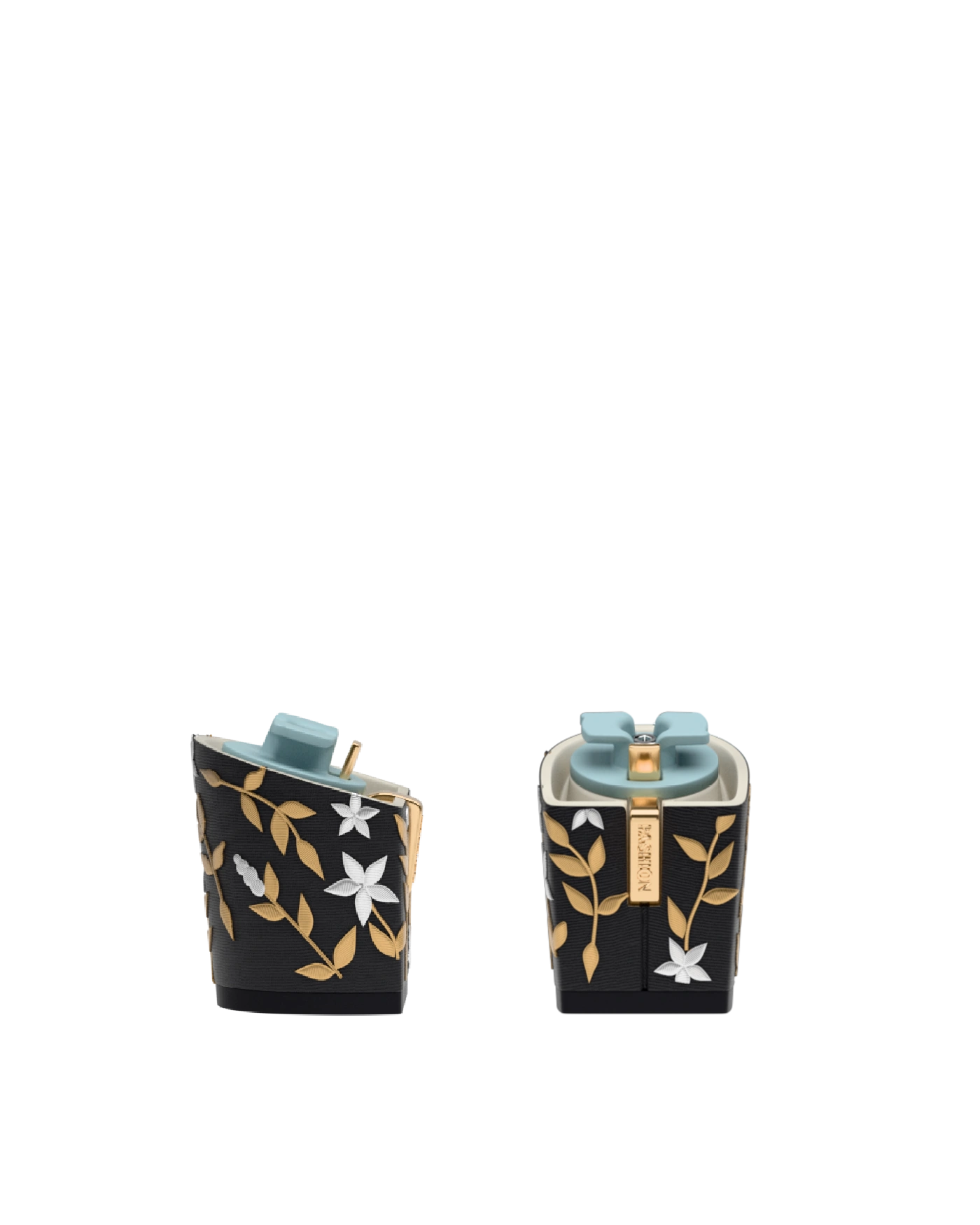 Block Heel Kit 3 Coal Gold Floral Embroidery, 3-inch interchangeable block heel. Pashion convertible heels go from heel to flat and are customizable with interchangeable heel kits.
