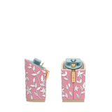 Block Heel Kit 4 Pink Floral Embroidery, 4-inch interchangeable block heel. Pashion convertible heels go from heel to flat and are customizable with interchangeable heel kits.