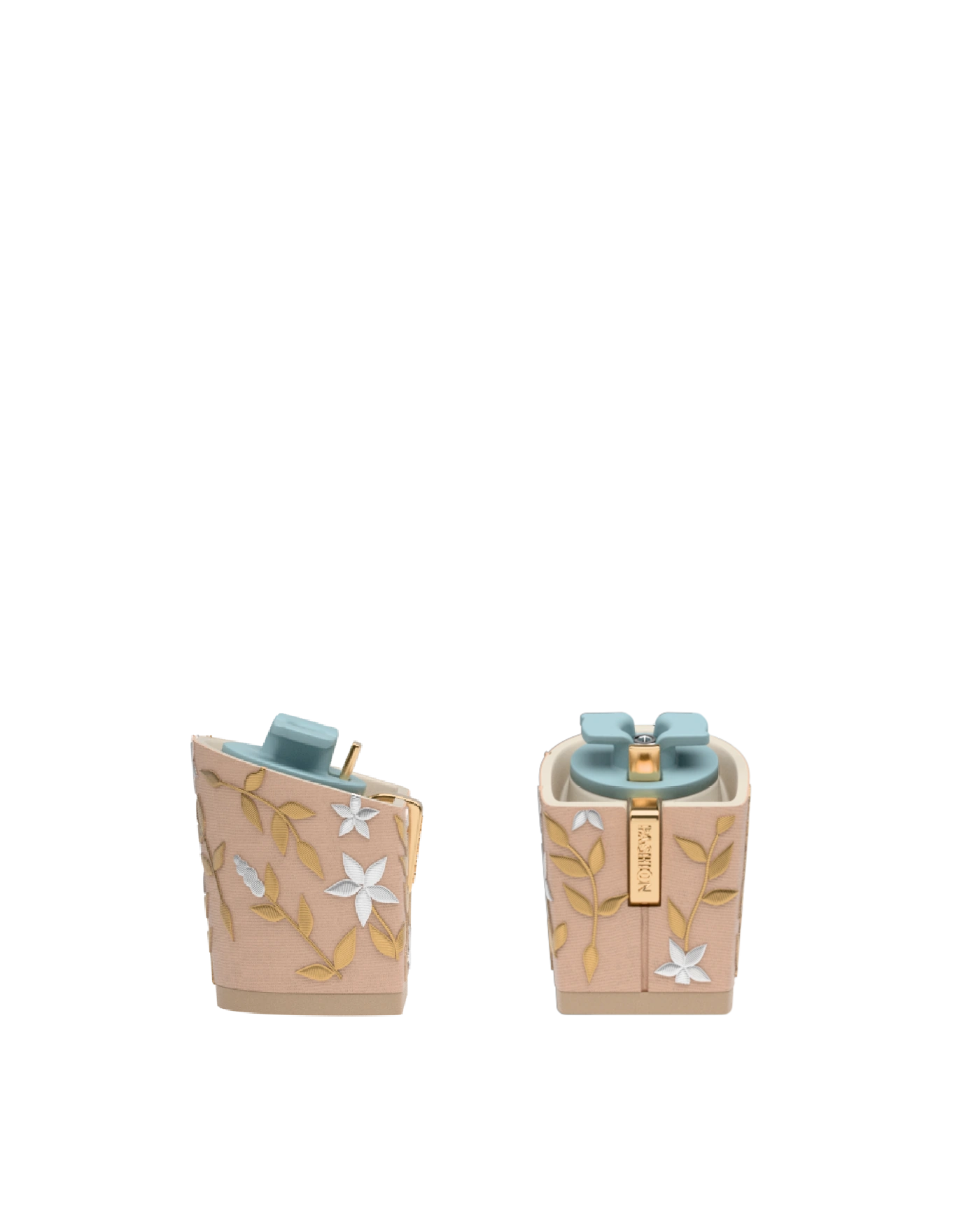 Block Heel Kit 3 Sand Gold Floral Embroidery, 3-inch interchangeable block heel. Pashion convertible heels go from heel to flat and are customizable with interchangeable heel kits.