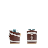 Cylinder Block Heel Kit 3 Football, back view. Pashion convertible heels go from heel to flat and are customizable with interchangeable heel kits.