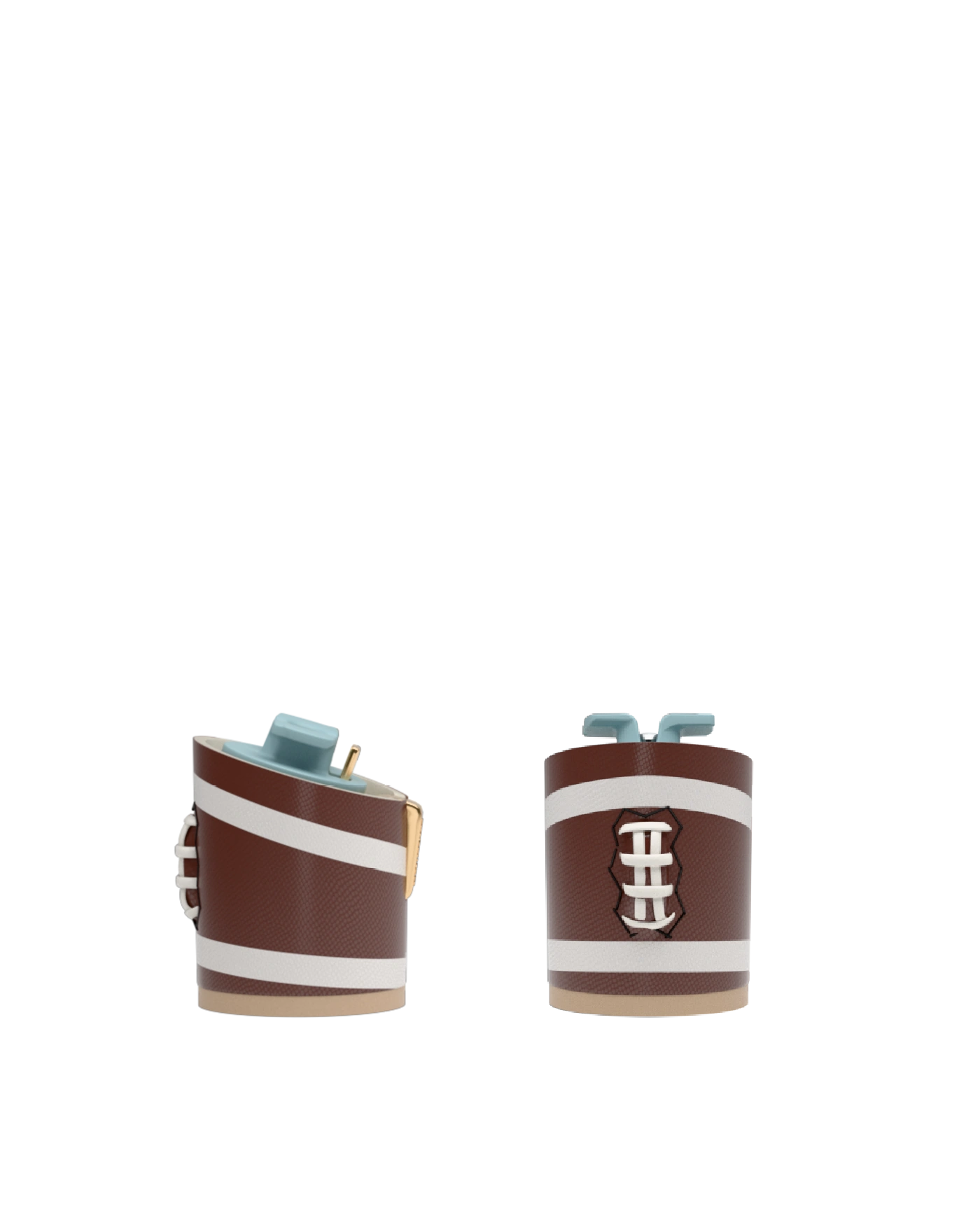 Cylinder Block Heel Kit 3 Football, back view. Pashion convertible heels go from heel to flat and are customizable with interchangeable heel kits.