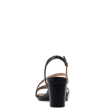 Gia Sandal - Coal Black Leather 3 Block