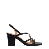 Gia Sandal - Coal Black Leather 3 Block
