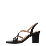 Gia Sandal - Coal Black Leather 3 Block